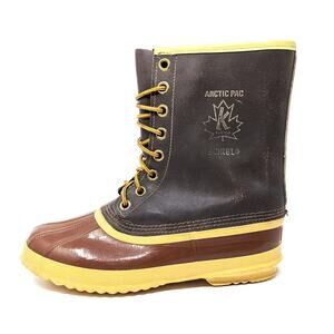 Sorel Arctic Pac Brown and Yellow Lace-Up Boots